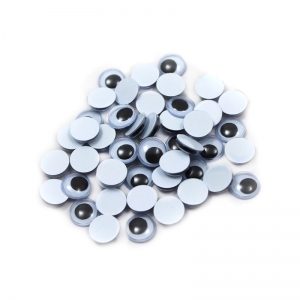 Wiggle Eyes Round 10mm Black 50ct   