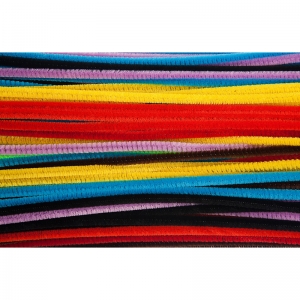 Assorted 6 Inch Chenille Stems  100 Per Pack