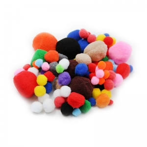 Pom Poms Asst Sizes & Colors 100ct   