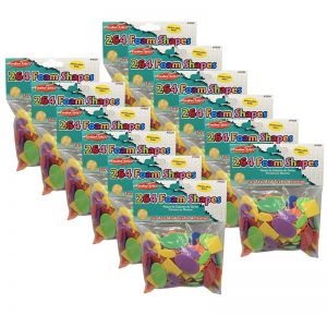 Assorted Foam Shapes, 264 Per Pack, 12 Packs