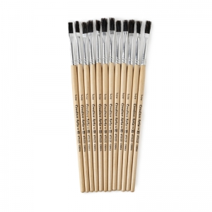 Brushes Stubby Easel Flat 1/4in  Natural Bristle 12ct