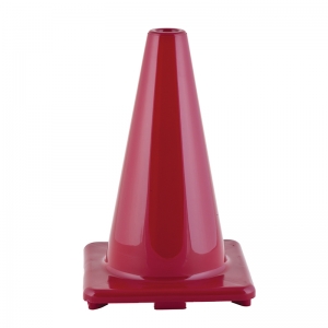 Hi-Visibility Flexible Vinyl Cone, weighted, 12", Red