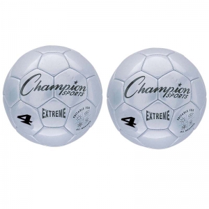 Extreme Soccer Ball, Size 4, Silver, Pack of 2