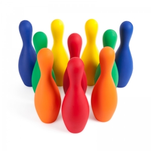 Colored Foam-Coated Bowling Pin Set