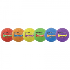 Rhino Skin Super Squeeze Playground Ball Set,set Of Six: One Of Each In Red, Orange, Yellow, Green, Blue And Purple