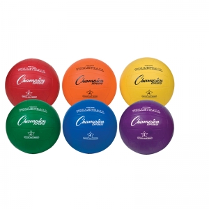 Rubber Volleyball Set,set Of Six: One Of Each In Red, Orange, Yellow, Green, Blue And Purple