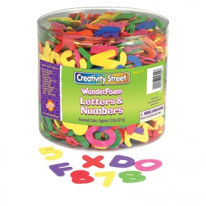 Creativity Street Wonderfoam Craft Tub, Letters And Numbers, Assorted Sizes, 1/2 Lb.