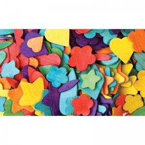 Creativity Street Wood Party Shapes, Wood Party Shapes, 1/2 To 2, 200 Pieces