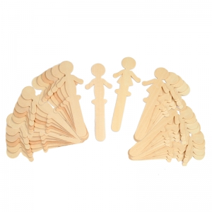 (6 Pk) People Shaped Wood Craft 36