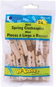 (2 PK) MINI SPRING CLOTHESPINS NATURAL