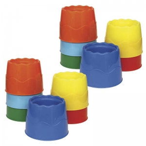 (2 PK) STACKABLE WATER POTS ASST COLORS 4.5X3.5 6 PER SET