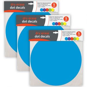 (3 PK) DRY ERASE DOT DECALS ASST 11IN 5/PK