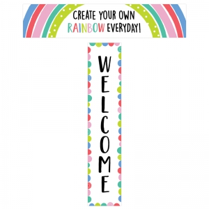 Rainbow Doodles Welcome Banner 