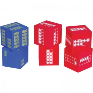 (2 St) Ten Frame 6 Foam Dice 4 Red