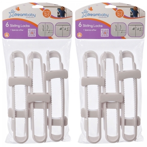 (2 PK) CABINET SLIDING LOCKS PACK OF 6