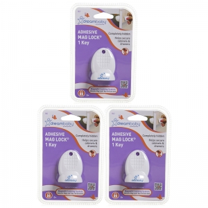 (3 EA) ADHESIVE MAG LOCK 1 KEY 