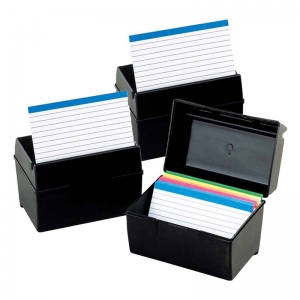 (6 EA) OXFORD PLASTIC INDEX CARD BOX 3X5