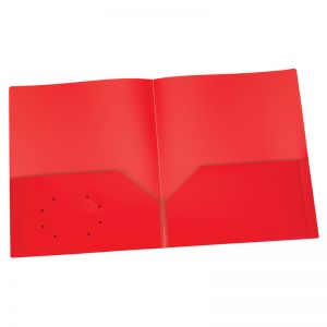 RED 25/PK POLY 2POCKET PORTFOLIO 