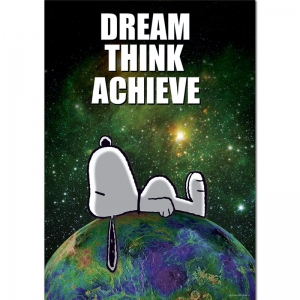 Snoopy Nasa Dream Think Achieve Poster