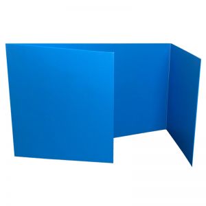 Premium Plastic Study Carrels, Blue, 12" x 48", Pack of 12