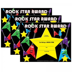 (3 PK) ROCK STAR CERTIFICATE 