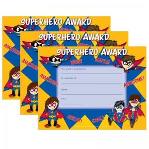 (3 Pk) Superhero Certificate 