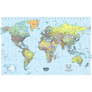 WORLD LAMINATED MAP 50 X 33 