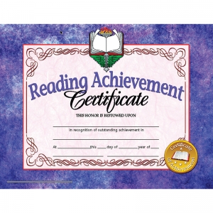 Reading Achievement 30pk 8.5 X 11 Certificates Inkjet Laser