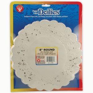 (3 PK) DOILIES 8 WHITE ROUND