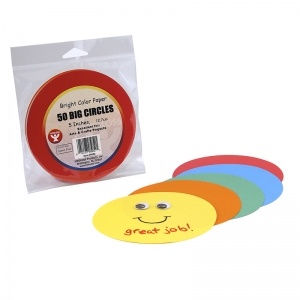 Paper Circles, 5", Primary Colors, Pack of 50