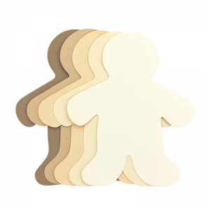 Multicultural Colors People Shape Cardstock Cut-Outs, 8.5", Pack of 24