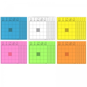 Colored Bingo Cards - 36 Count Cardstock 7.5"x8.75"
