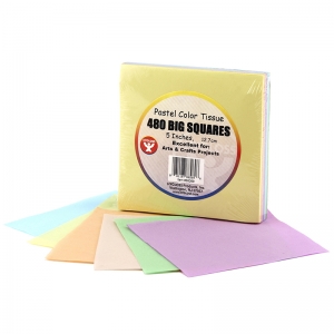 (4 PK) 5IN TISSUE SQUARES PASTEL