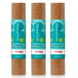 (3 EA) CONTACT ADHESIVE ROLL CORK 12 X 4