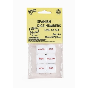 (6 St) Spanish Number Dice Set Of 6