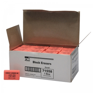 Eraser  Synthetic, Latex Free, Block Shape, Small, Pink, 80/box