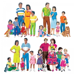 Multicultural Families Flannelboard Set, 4 Families