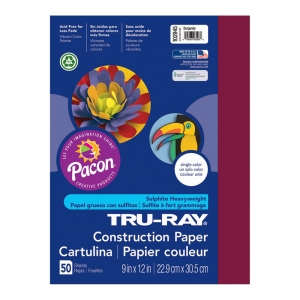 TRU RAY 9 X 12 BURGUNDY 50 SHT CONSTRUCTION PAPER