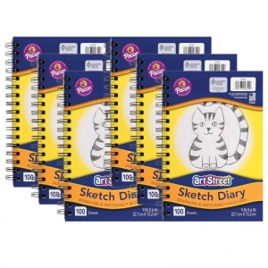 (6 EA) SKETCH BOOK LIGHTWEIGHT 100 SHEETS 9 X 6