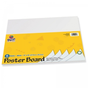 (12 PK) WHITE POSTER BOARD 5 SHTS