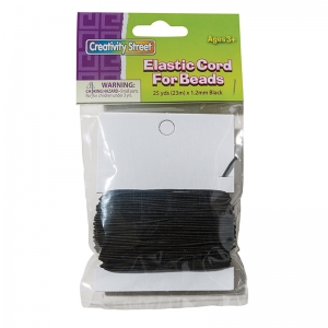 Creativity Street Elastic Cord, Black Elastic