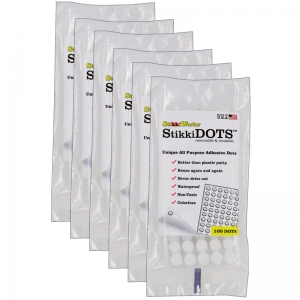 StikkiDOTS, Adhesive Dots, 100 Per Pack, 6 Packs