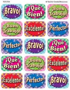 (12 PK) GOOD WORK SPANISH 90 JUMBO STICKERS