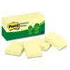 Recycled Note Pads, 1 1/2 x 2, Canary Yellow, 100-Sheet, 12/Pack