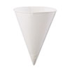 Rolled Rim, Poly Bagged  Paper Cone Cups, 6oz, White, 200/Bag, 25 Bags/Carton