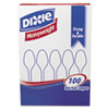 Plastic Cutlery, Heavyweight Teaspoons, White, 100/Box