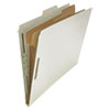 Six--Section Pressboard Classification Folders, 2 Dividers, Legal Size, Gray, 10/Box