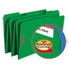 Top Tab Colored 2-Fastener Folders, 1/3-Cut Tabs, Legal Size, Green, 50/Box