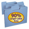 SuperTab Colored File Folders, 1/3-Cut Tabs, Letter Size, 11 pt. Stock, Blue, 100/Box