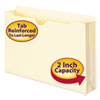 Manila File Jackets, 2-Ply Straight Tab, Legal Size, Manila, 50/Box